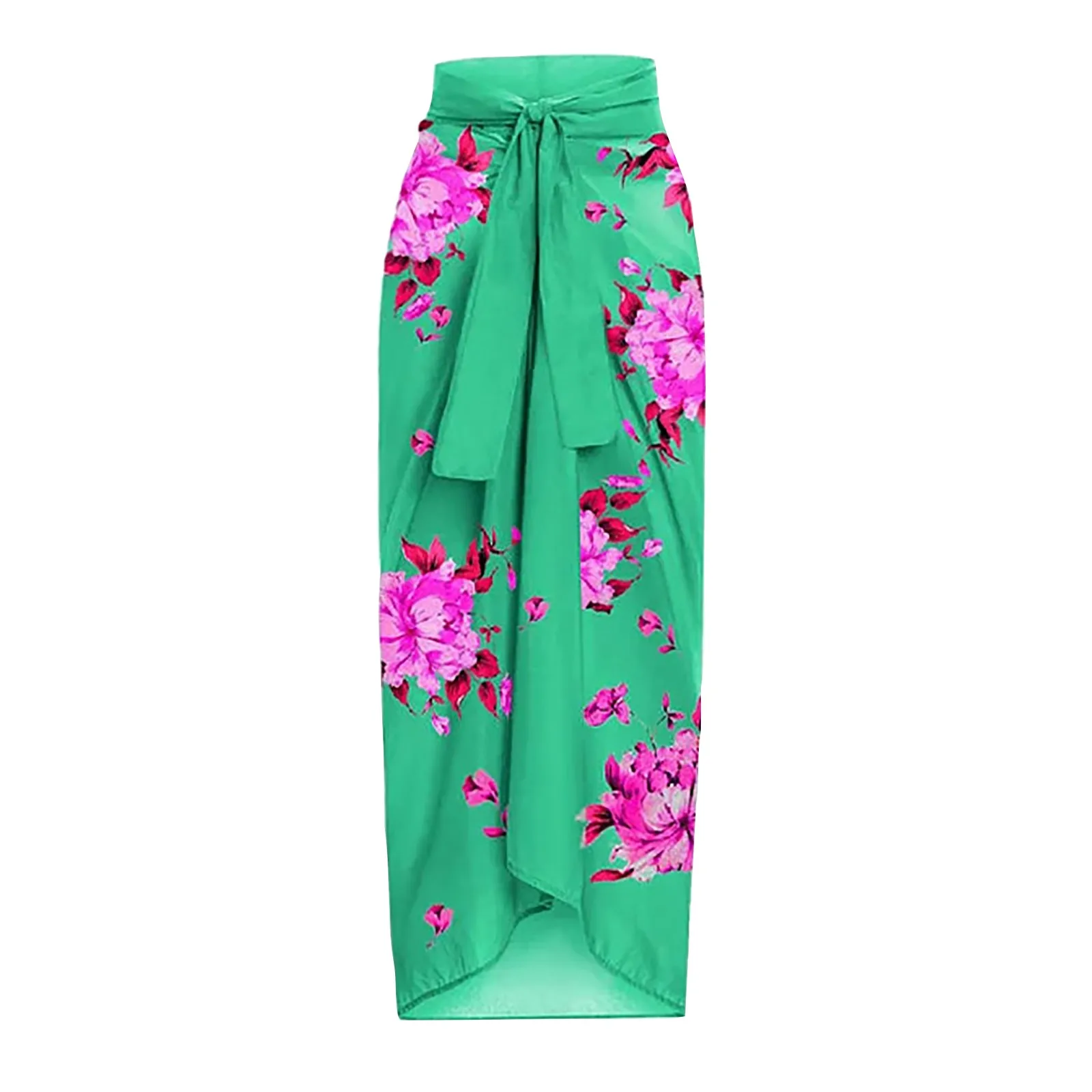 

Women's Green Vintage Floral Swimsuit Skirt Swimsuit Long Cover Ups for Women