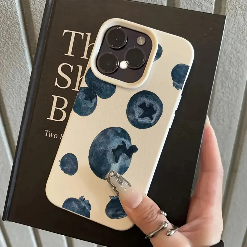 Minimalist Blueberry Pattern Silicone Bumper Phone Case