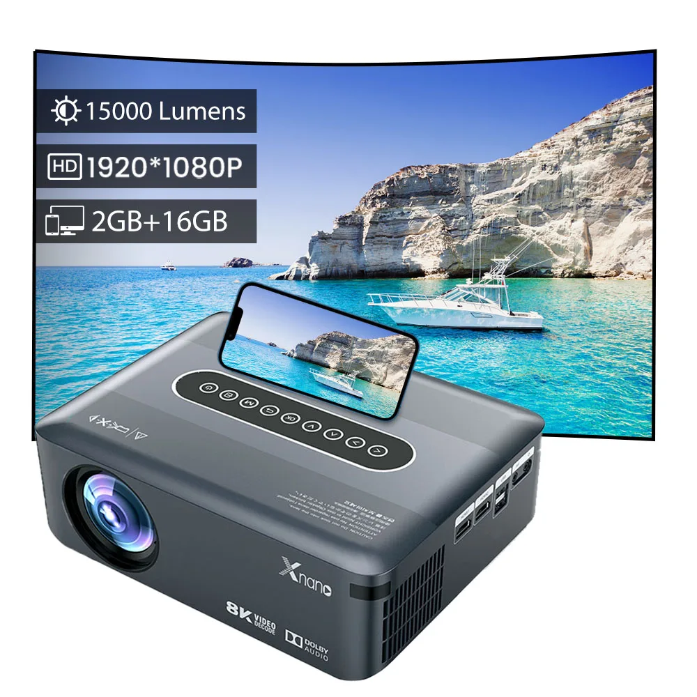 Projector Android 8K 1080P native 9.0 5G WIFI Full HD Projector Video