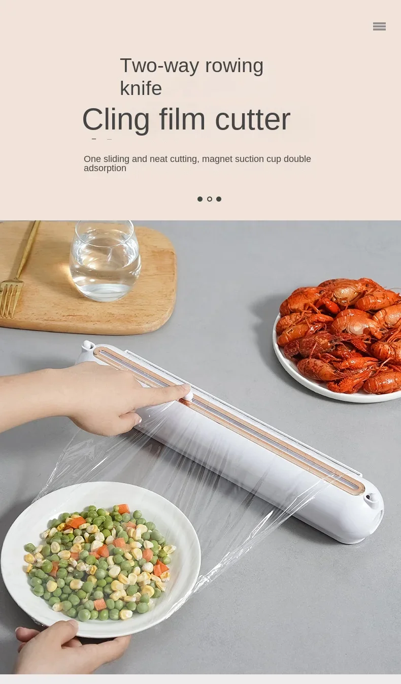 Plastic Wrap Cutter Household Kitchen Refrigerator Tinfoil Cutting Box Sliding Knife Splitter