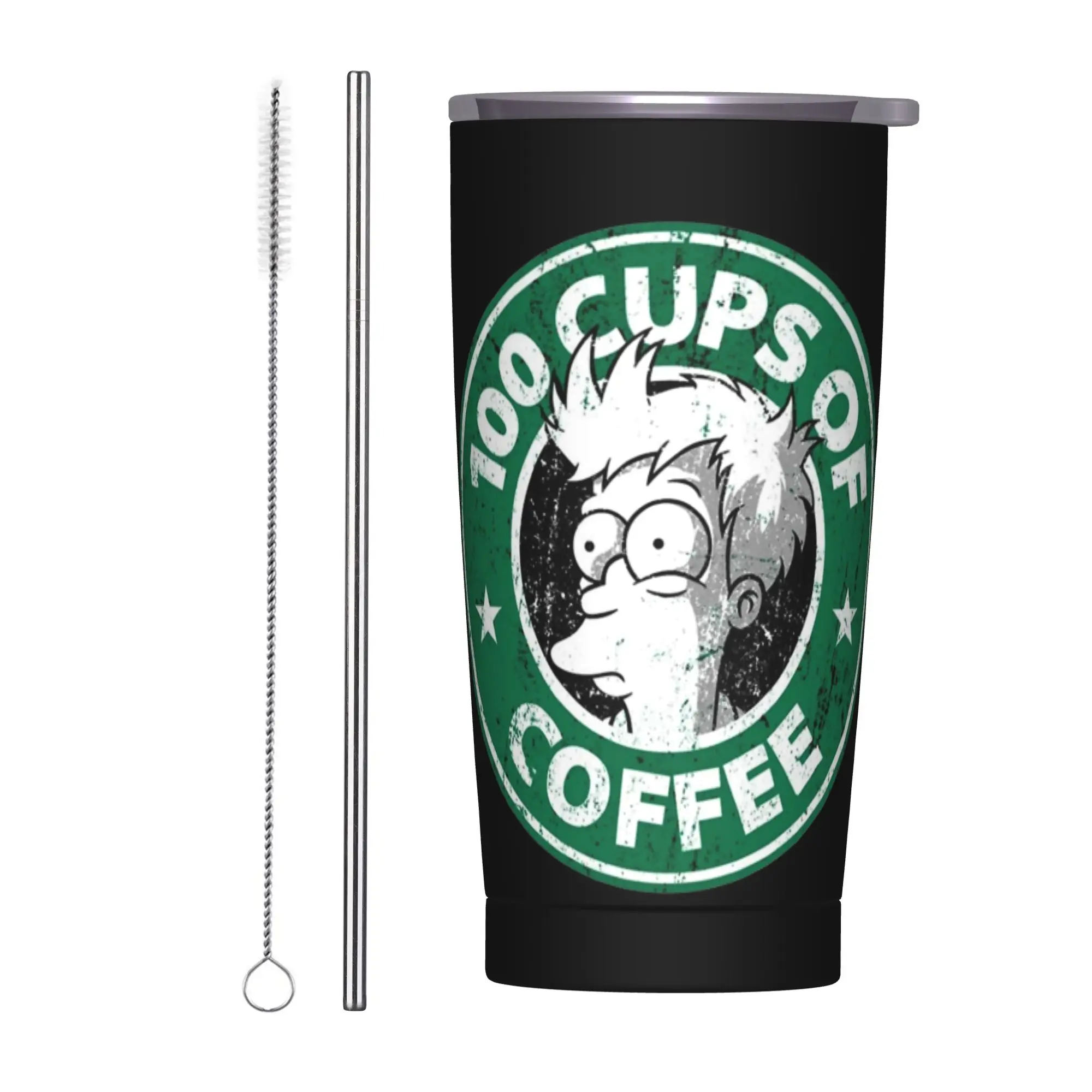Stainless Steel Tumbler with The Simpsons Cartoon Design - Versatile Hot & Cold Beverage Cup