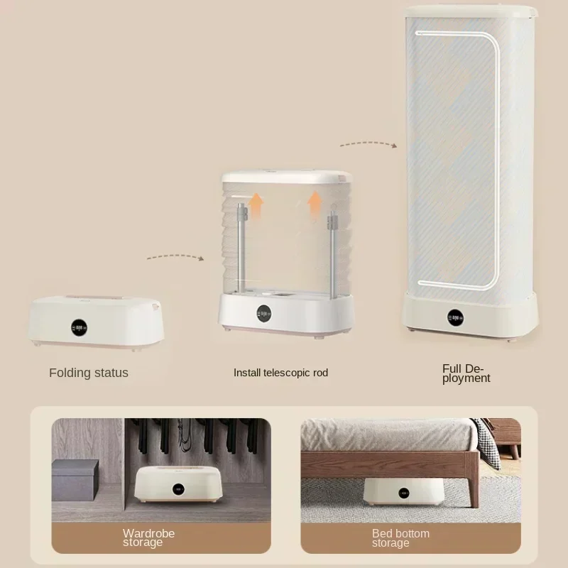 Midea clothes dryer foldable portable storage  dormitory variable frequency high power quick drying double sterilization dryer 4