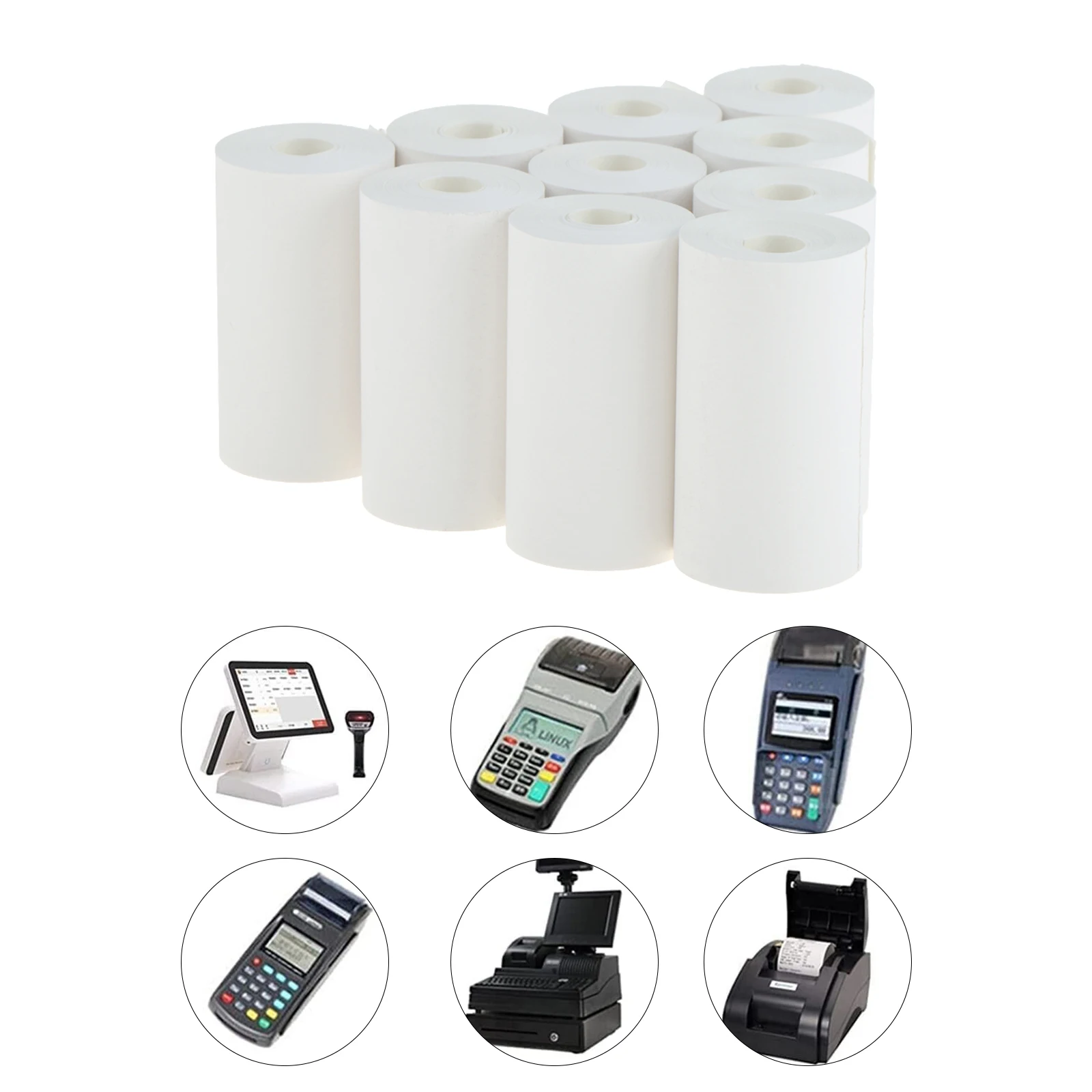 5rolls Thermal Printing Paper about 57x30mm Coreless Computer Recording Cash Register Paper for Mobile 58mm Mini Thermal Printer