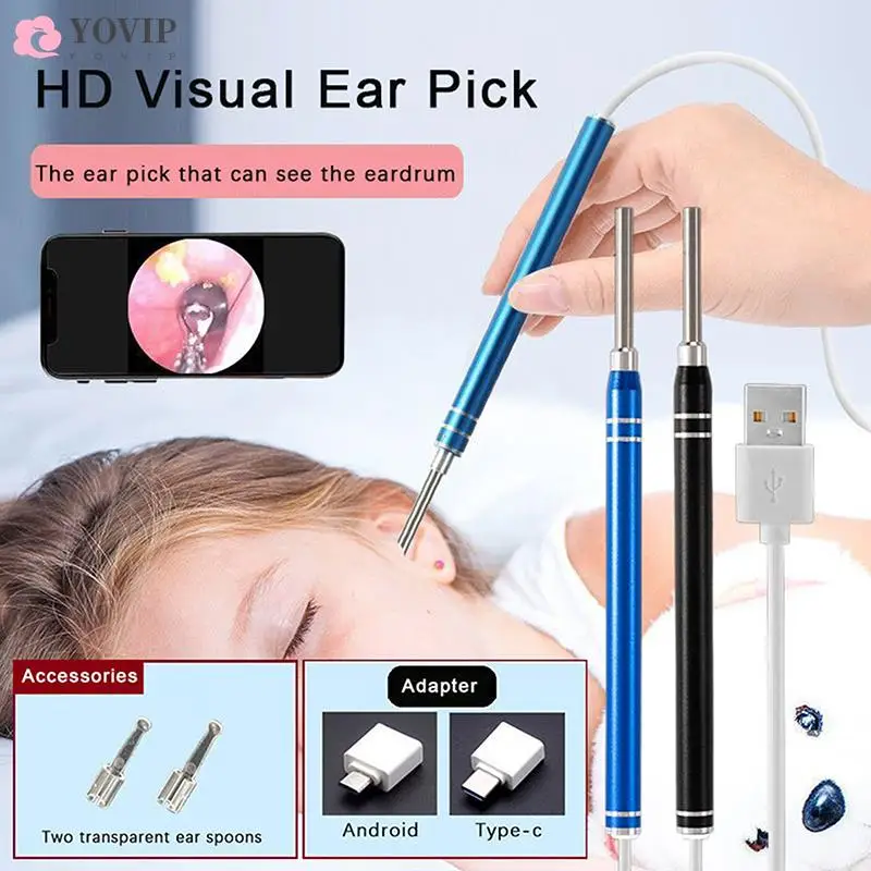 

Smart Visual Earpick Endoscope Spoon Ear Cleaner Camera Otoscope Ear Wax Remover Earwax Removal Tool Support Android PC Type-c