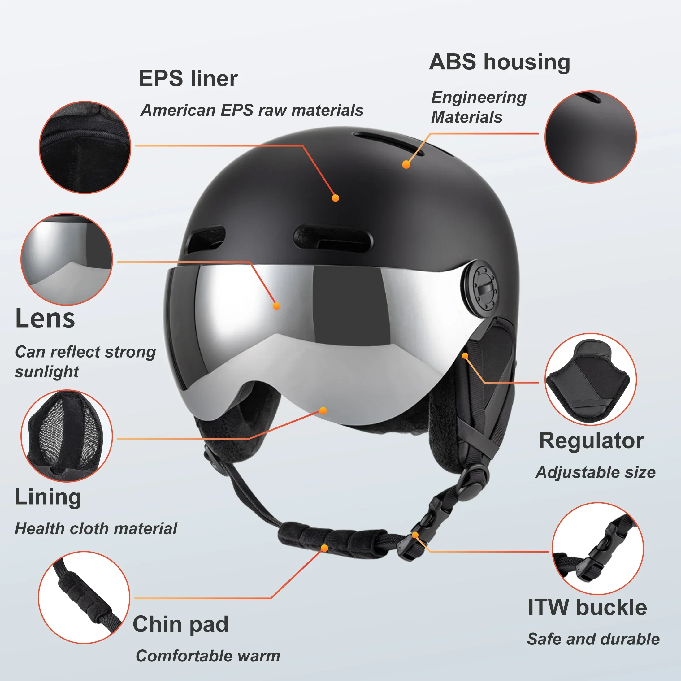 Seeker Ski Helmet with Goggles 3