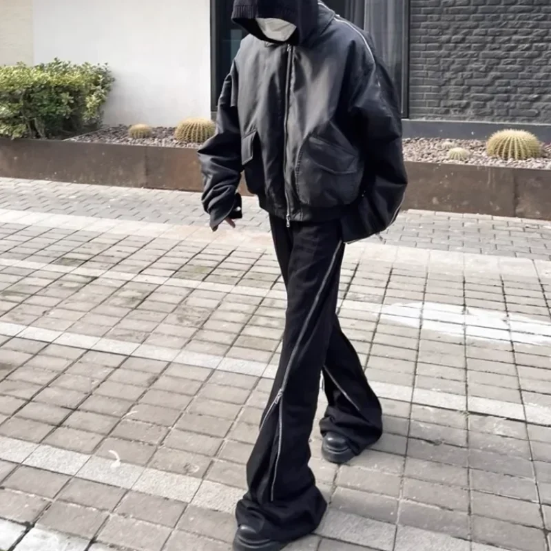 Rick Pants Y2k Streetwear Men Clothing Black Pants Jeans Stacked Ownes Men's Jeans High Quality Hot Sale Street Flare RO Jeans 4