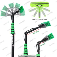 Kit de brosse à poteau alimenté par eau, Extension télescopique 30/36/42 pieds, pour fenêtre/panneau solaire photovoltaïque, outil de nettoyage et de lavage 2