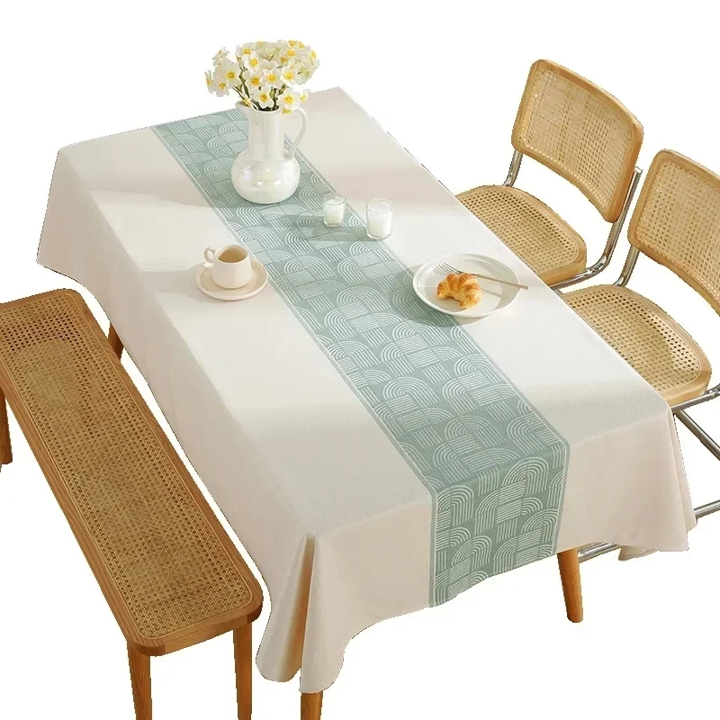 

Household rectangular thickened waterproof tablecloth, coffee table towel, cotton and linen waterproof and oil resistant tablecl
