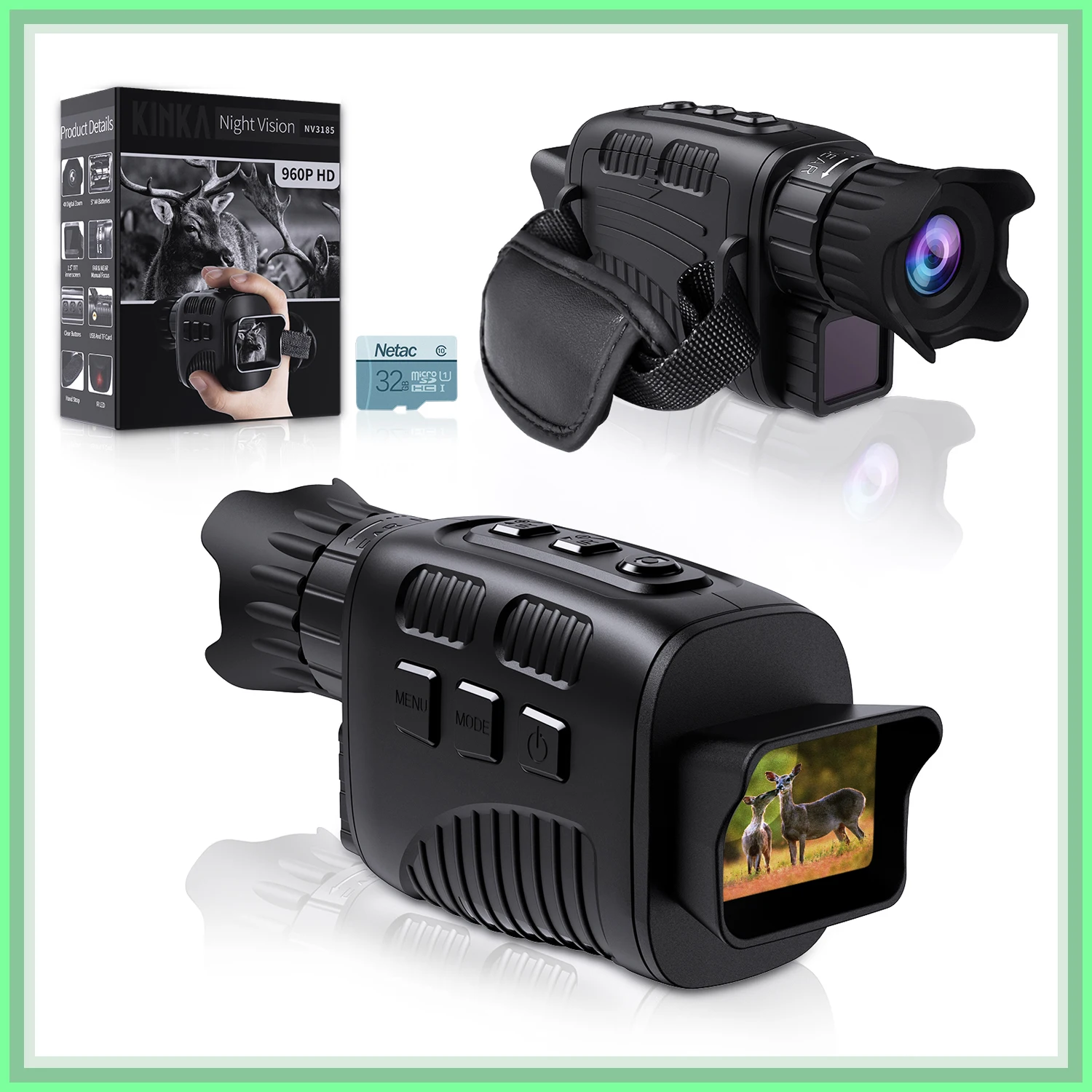 

Night Vision Monocular NV3185 Infrared Digital Hunting Telescope Camping Equipment Hunt Animal Photography Video 300m Distance