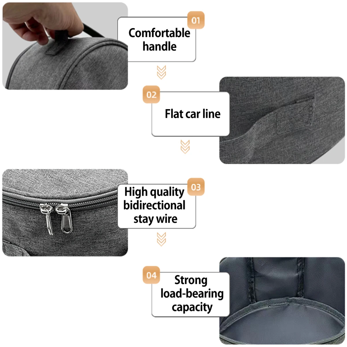 Waterproof Black Cloth Telescopic Fan Storage Bag for Travel Camping