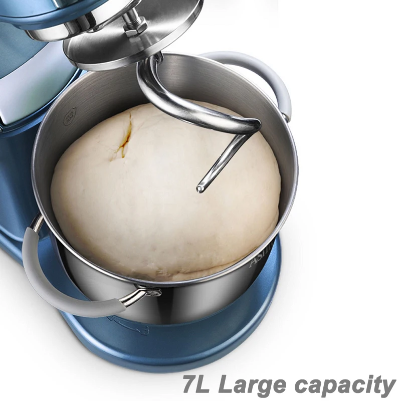 ALTAIRIBN Tilt-Head Electric Stand Mixer Professional Grade Chef Machine 7L 800W 304 Stainless Steel/1300-1600RMP With 6 Speeds