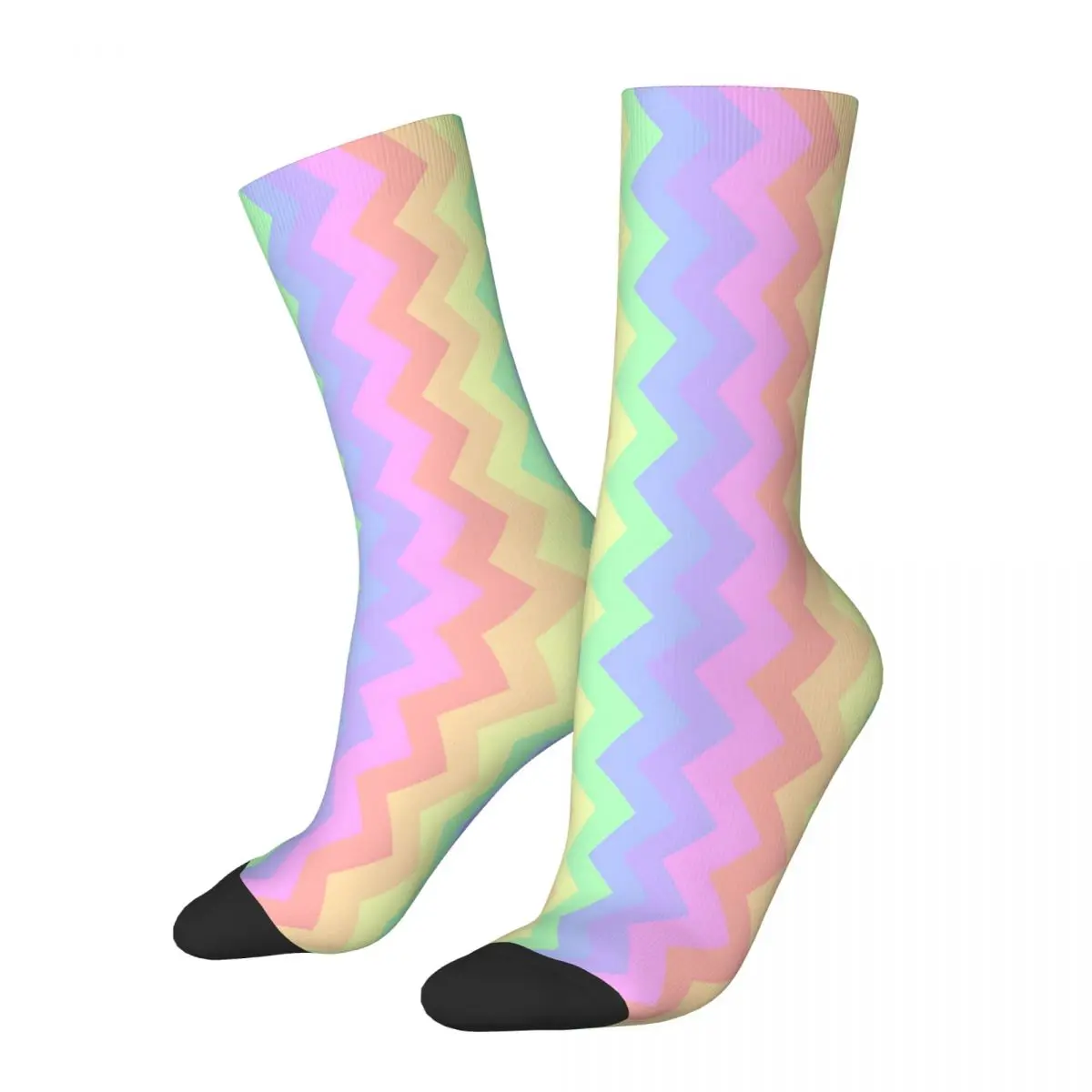 

Wavy Texture Rainbow striped Socks Male Mens Women Spring Stockings Hip Hop