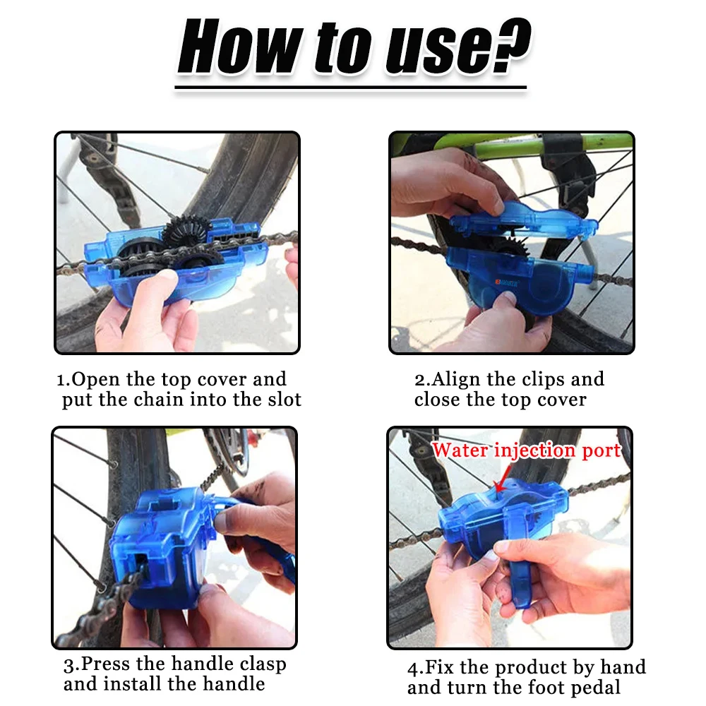 Chain Cleaner Cleaning Bicycle 3D Chain Brush Wash Tool Set MTB