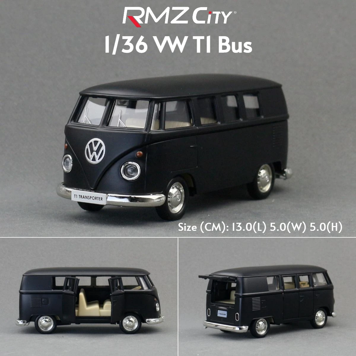 1/36 Volkswagen T1 Transporter Samba Bus RMZ CiTY 5'' Toy Car