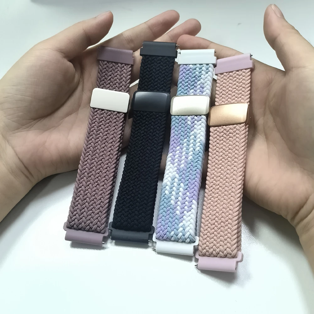 Magnetic Clasp Braided Nylon Bracelet Strap, 20/22mm