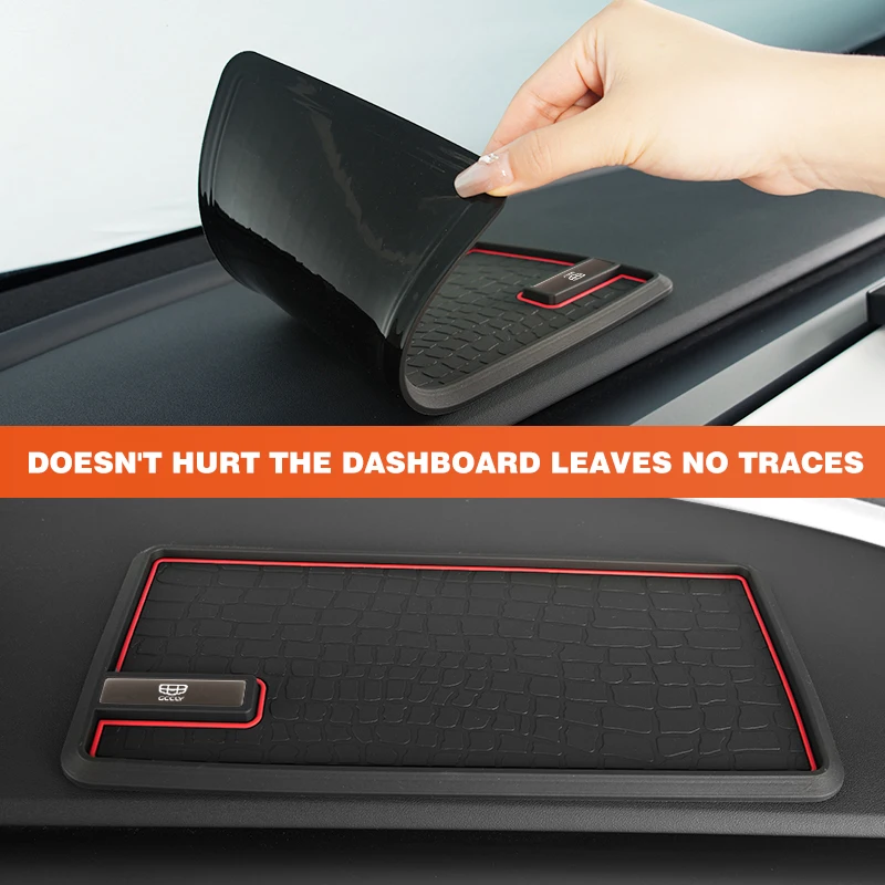 Car Non-Slip Mat Auto Silicone Interior Dashboard Phone Pads For Geely Monjaro Atlas Tugella Geometry C Coolray Emgrand ec