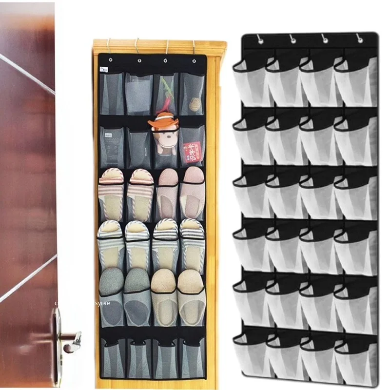 12/24 Pocket Shoes Organizer Rack Hanging Bag Wall Mounted Shoe Holder Hanging Over the Door Behind Closet Organizer Storage Bag shoe rack