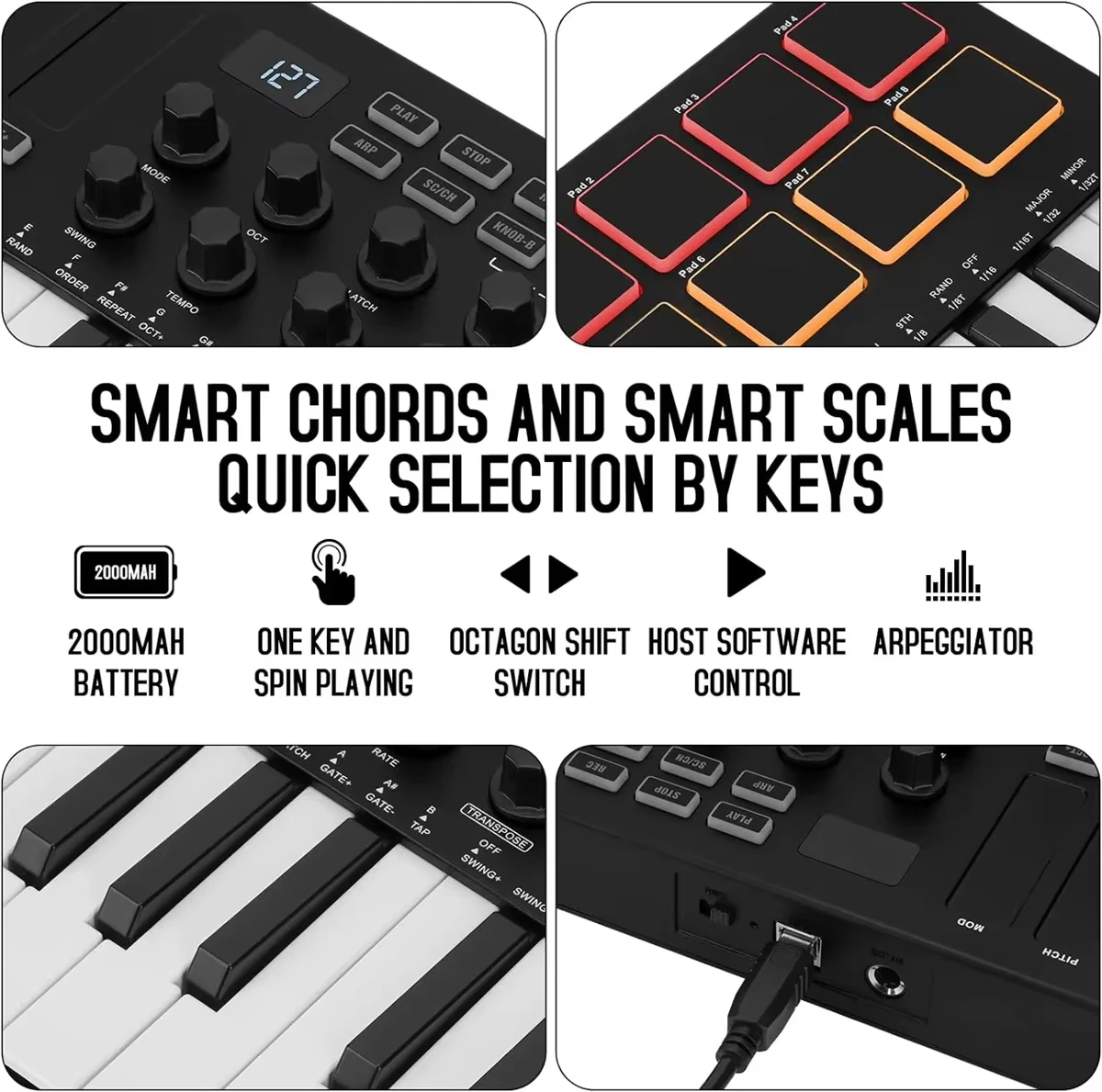 DTM・DAW M-VAVE SMK-25 Amazon.com: M-VAVE 25 Key USB MIDI Keyboard Controller With