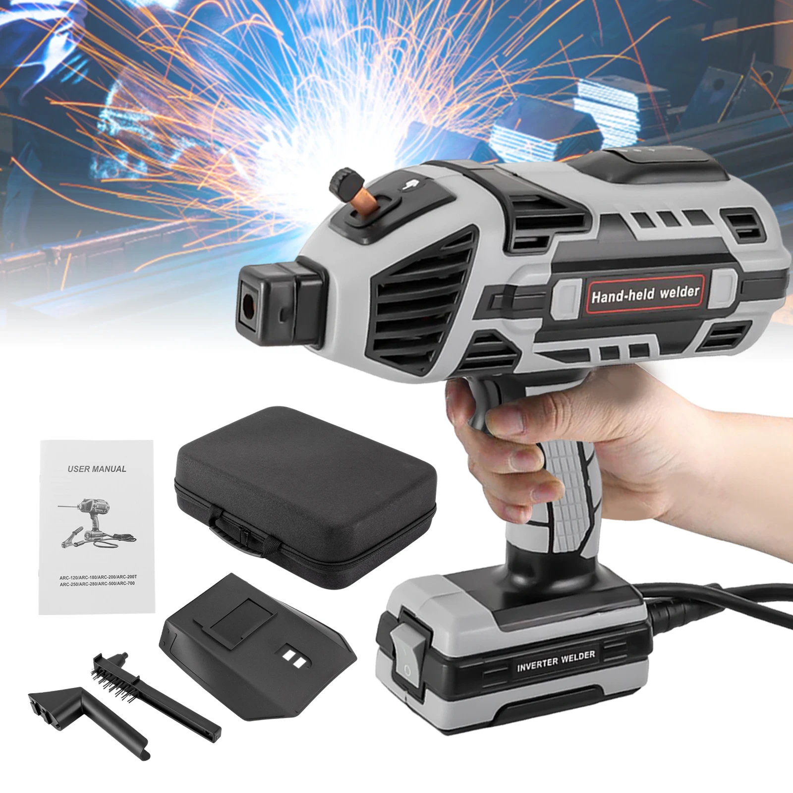 Portable ARC Welder Machine Gun Welding Machine 6 Variable Current Adjustment 20-120A IGBT Inverter 110V