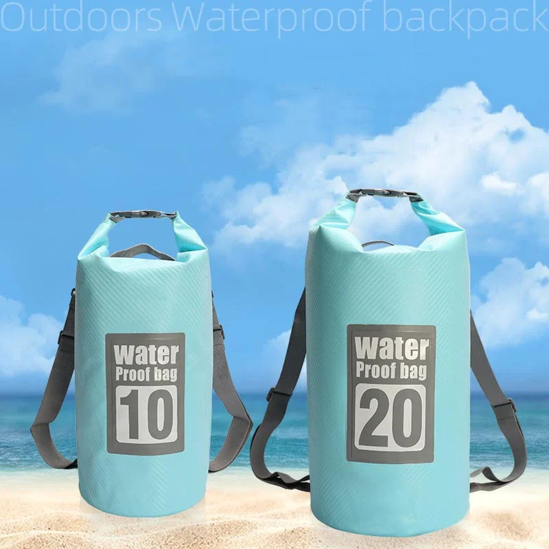 Carbon Fiber Waterproof Swimming Bag Backpack Dry Sack 5/10/15/20/30L Floating Dry Gear Bag Boating Fishing Rafting Swimming