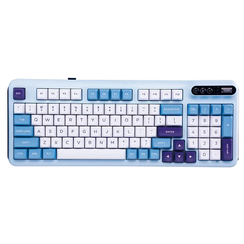 Kzzi Z98AI 기계식 키보드, 블루투스 무선 키보드, 3 가지 모드 개스킷, RGB 핫 스왑, 지능형 쓰기, 사무실 게이머 키보드