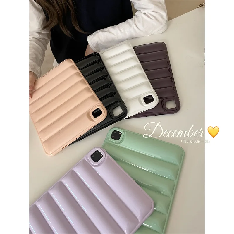 Jelly Puffer Bumper Case Per Ipad Pro 11 12.9 M2 2022 10.9 10Th Air4 5 Down Jacket Cover Ipad Pro 12 9 2020 2021 Custodia Antiurto
