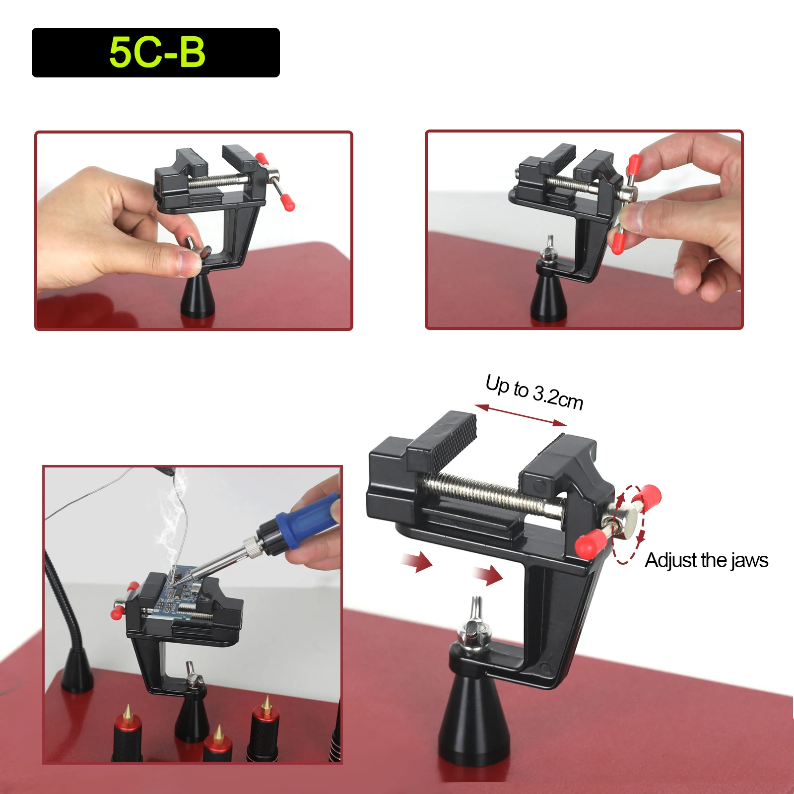NEWACALOX Magnetic Base Flexible Welding Third Hand Heat Gun Holder PCB Repair Clip Heavy Duty Soldering Maintenance Workbench 3