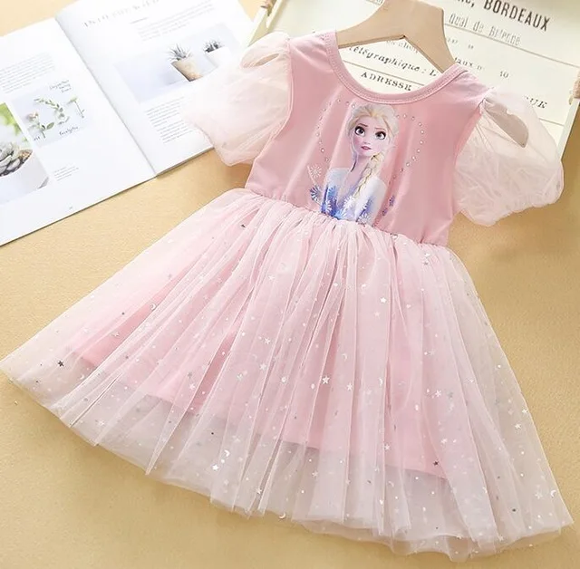New Frozen Elsa Dress Girls Summer Dress Princess Cosplay Costume Dresses  for Kids Christmas Birthday Fancy