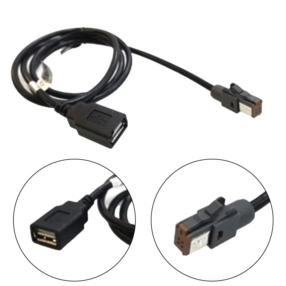 

Conector Wire USB Adapter Cable Audio Input Black Media Data Parts Replacement Vehicle 100cm Length 1pcs 1x Accessories Durable