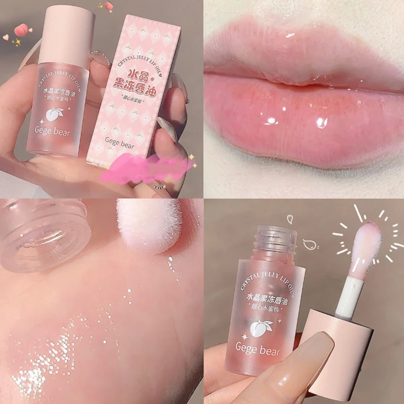 

Natural Not Sticky Lip Care Crystal Jelly Lip Oil Moisturizing Hydrating Plumping Lip Gloss Honey Lip Balm Lip Coat For Lipstick