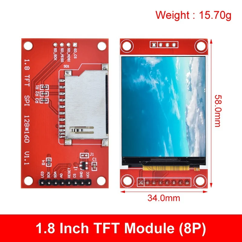 1.44/1.77/1.8/2.2/2.4/2.8 Inch TFT Color Screen LCD Display Module Drive ST7735 ST7789V ILI9225 ILI9341 Interface SPI 240*320