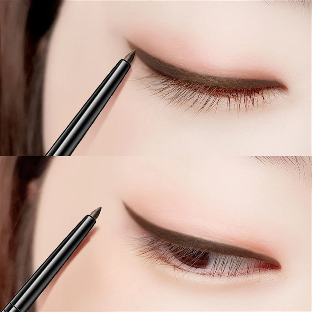Płynny Eyeliner wodoodporny, odporny na pot szybkoschnące z gąbczastą główką Eyeliner suszenie ołówkiem leżącego ołówek do makijażu jedwabnika dla kobiet
