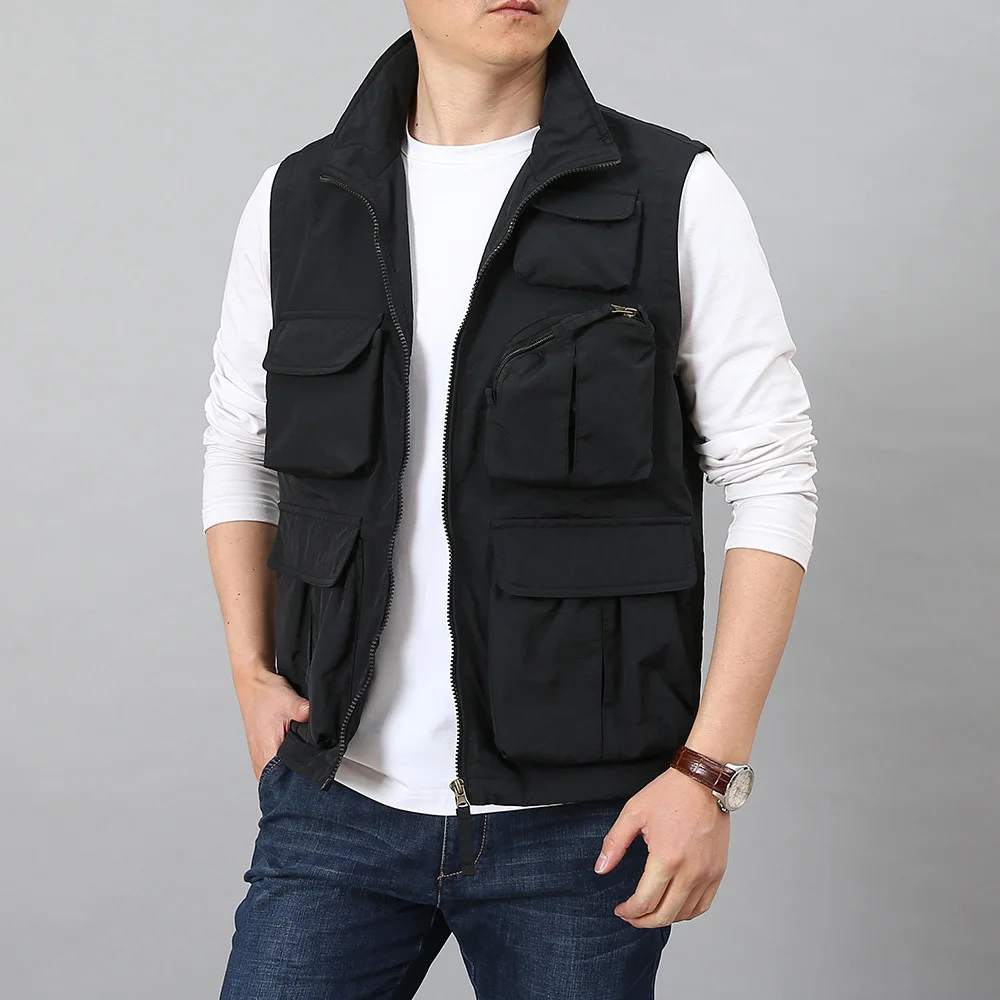 Photograph Vest Tactical Clothing Man Vest Jacket Men Sweatshirts Tools Pocket Elegant Casual Mesh Luxury Unloading