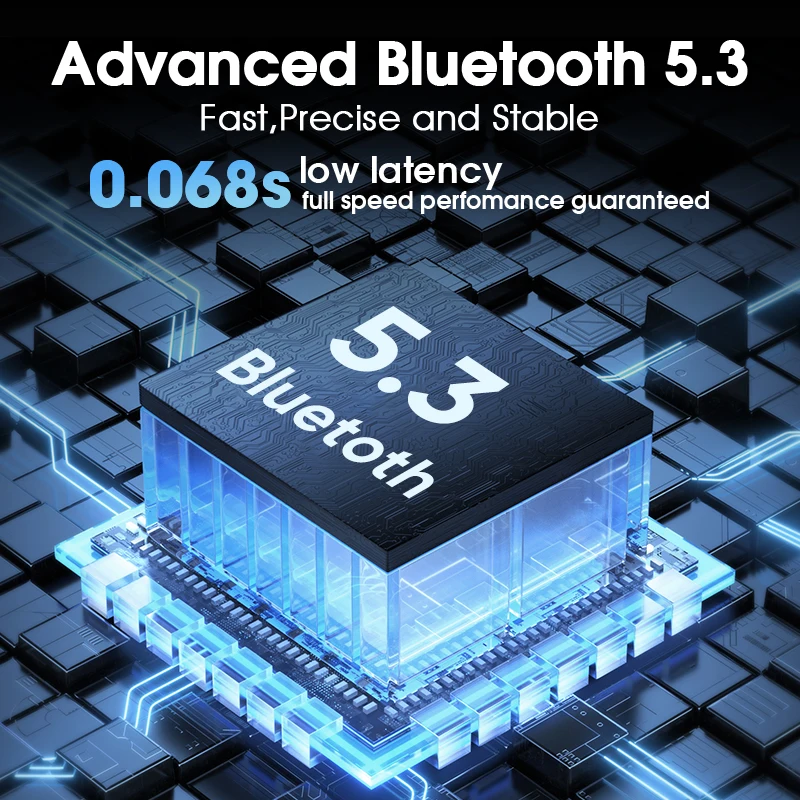 큐씨와이 H2 프로 무선 헤드폰, 블루투스 5.3 이어폰, 하이파이 3D 스테레오 헤드셋, 베이스 모드 게임용 이어버드, 오버 더 이어 헤드폰, 70H