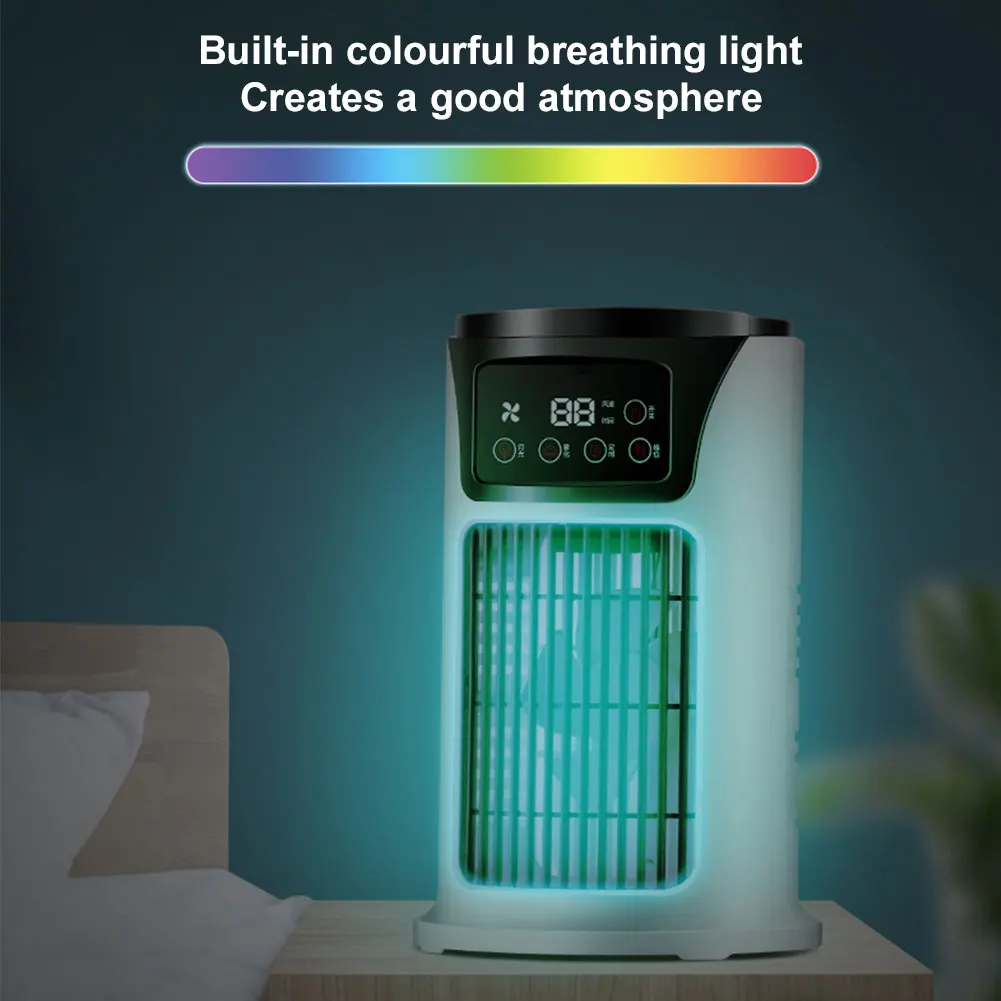 Portable Air Conditioner Fan 6H Timer Misting Fan 6 Speeds Water Humidifier Cooling Fan 300ML Water Sprayer Fan For Home Office