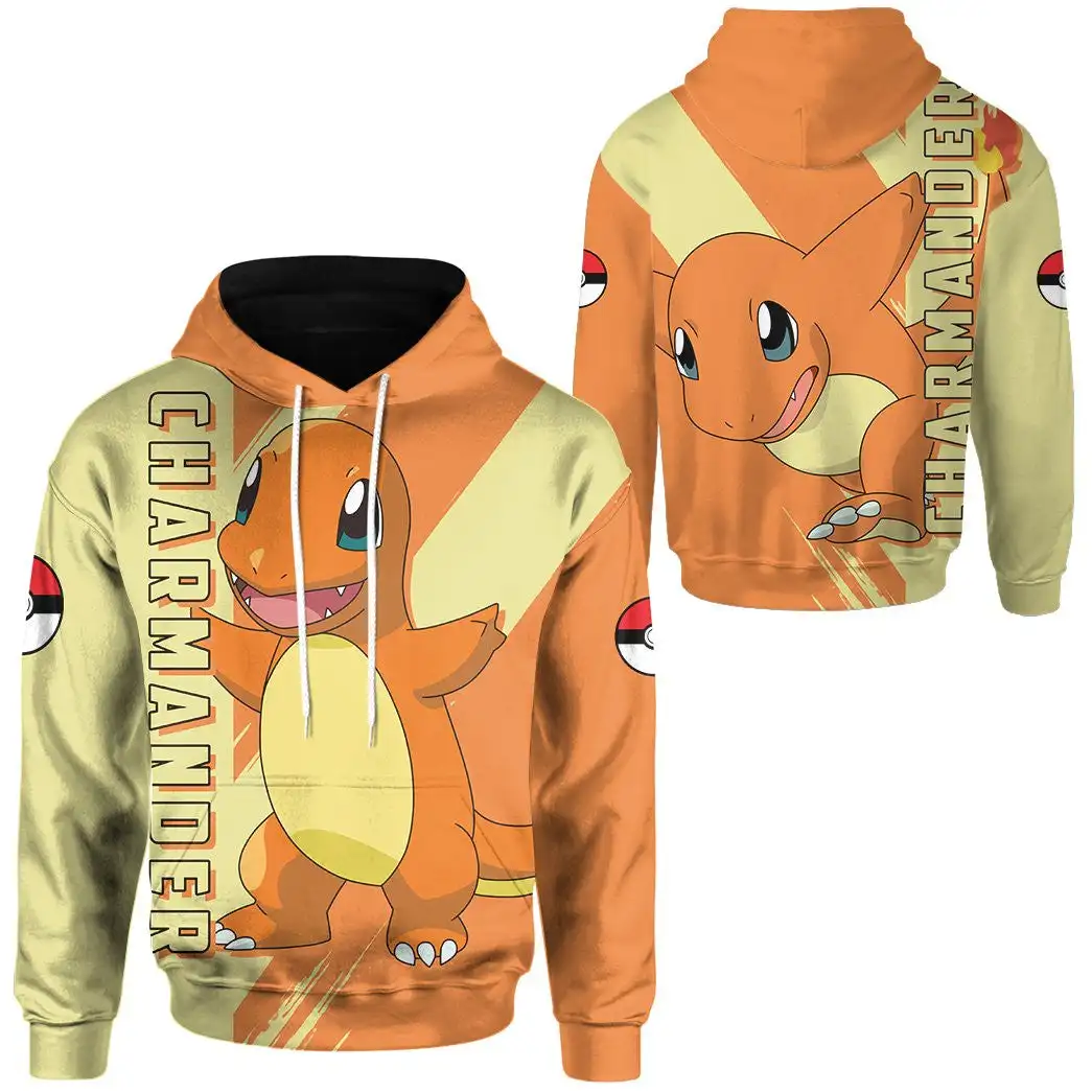 

Pokemon Charmander 3d Print Hoodie Men Women Casual Sweatshirt PKM Zipper Hoodie Fashion Streetwear Kids Pullover Hoodie