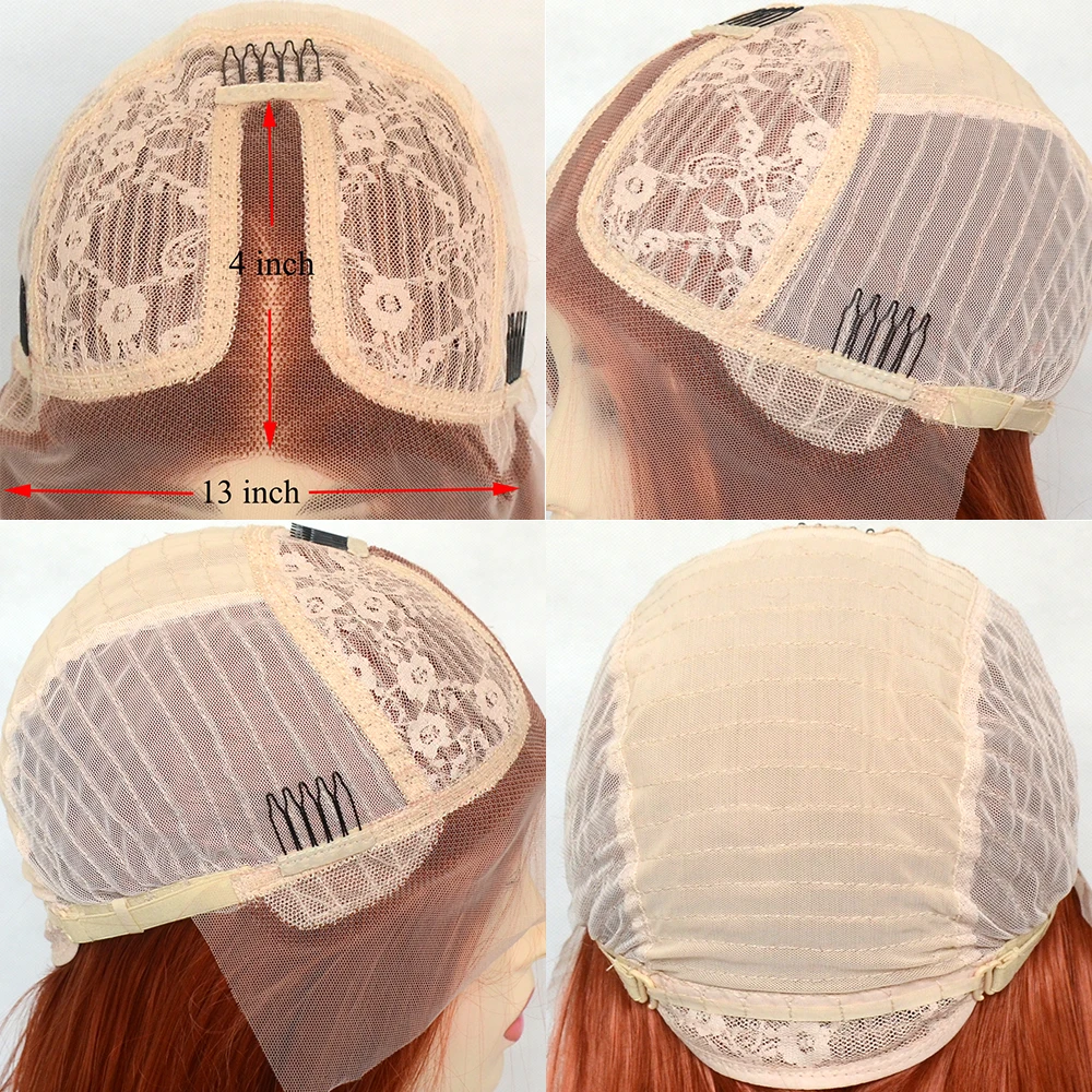 Synthetic Lace Front Wig Silky Straight Heat Resistant Fiber Cosplay For Women