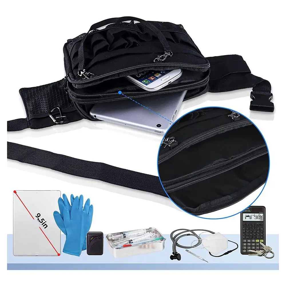 

Storage Bag Nurse Fanny Pack Medical Supplies Portable Zipper Pocket Medical Gear Pockets Large Capacity Nurse Waist Pouch