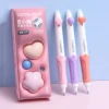 3pcs Happy Beans Gel Pens Set Ergonomical Triangle Grip Erasable Black Color Ink 0.5mm Ballpoint for Writing School A7682 2