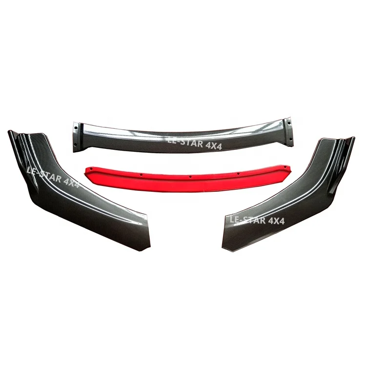Universal Front Bumper Black Plastic Top Fashion Car Bumpers Exterior for Auto Spare Parts Black Glossy Universal Front Lipcusto