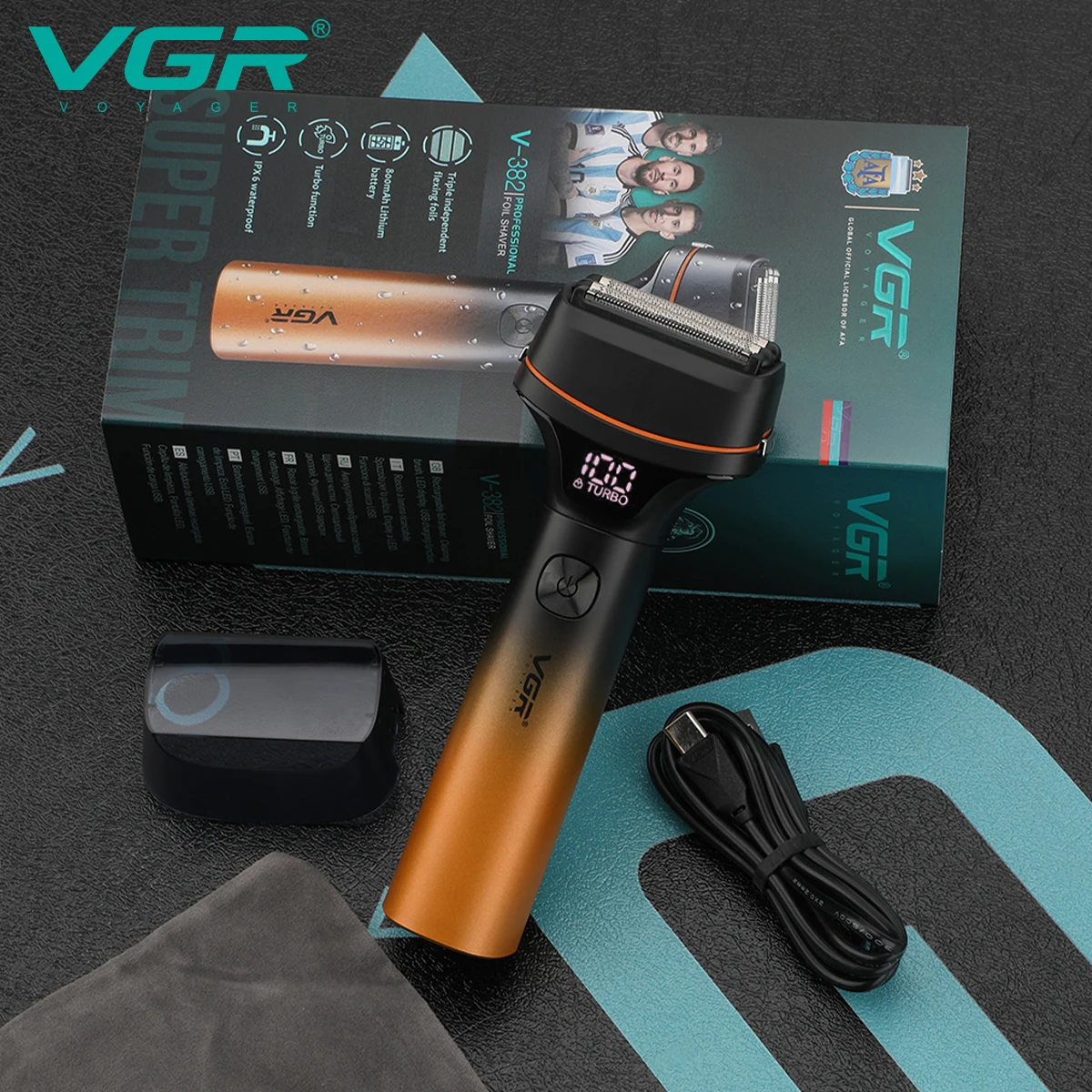 Vgr 382 IPX6 ماكينة حلاقة مقاومة للماء لكامل الجسم...