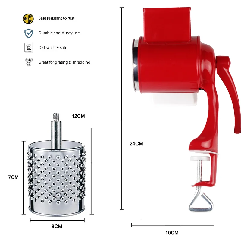 MASTER FENG Multi functional kitchen rotary nut & cheese grater vegetable shredder fruits slicer with 5 drums kitchen chopper
