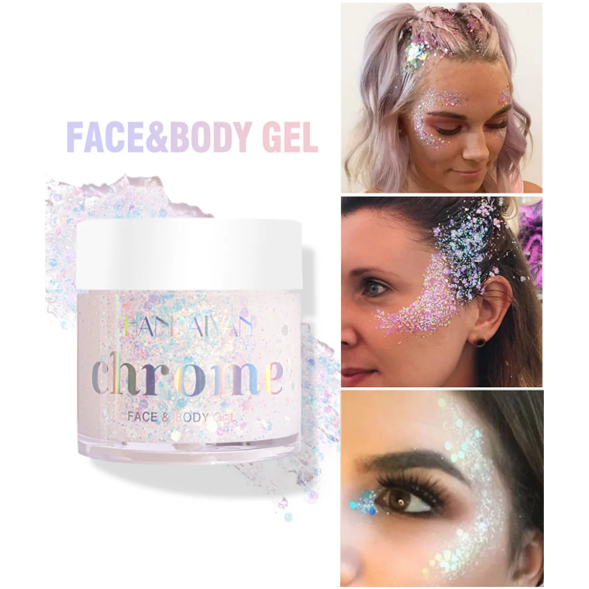 Body Glitter I 6 Colors + Glitter Glue for Face Glitter Makeup, Hair, Eye & Fine Glitter Eyeshadow - Perfect for Halloween 3