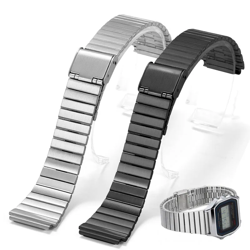 Universal Slim Stainless Steel Metal Watch Strap, 18-20mm