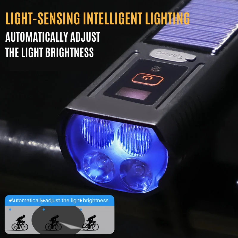 Intelligent LED Bicycle Light with High-Decibel Horn & Type-C Charging