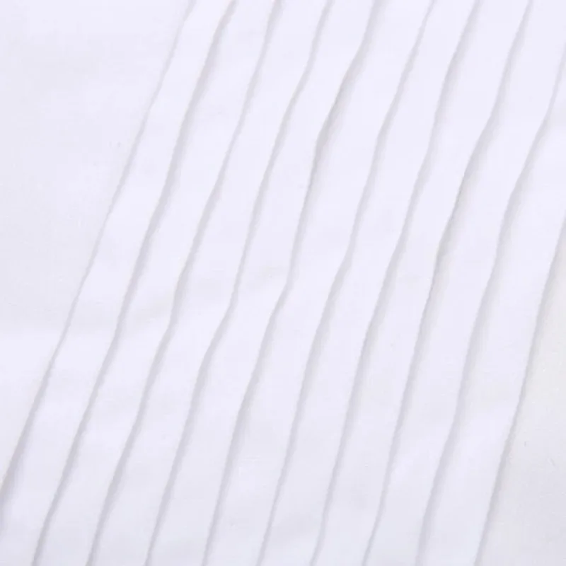 Men's Wing-tip collar 1/4" Pleat Tuxedo Dress Shirt French Cuffs Hidden Buttons Placket Long Sleeve Wedding Bridegroom Shirts