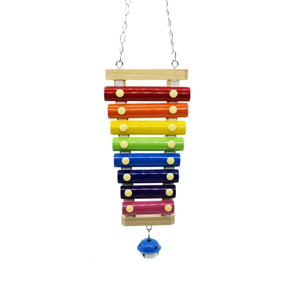 Bird Colorful Hanging Xylophone Toy Bird Cage Accessories With Bells