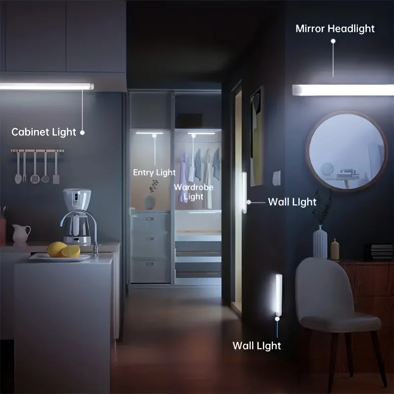 Wireless Motion Sensor LED Night Light Lamp - USB & Battery Powered