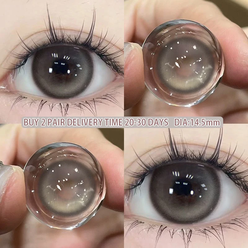 KSSEYE 2PCS Myopia Colored Contact Circular Lenses Degree -0.00 to -8.00 Black Eyes Beauty Pupil Brown Makeup Lens Fast Shipping