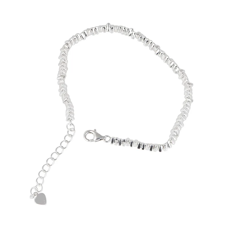 

925 Sterling Silver Irregular Link Bracelet for Women